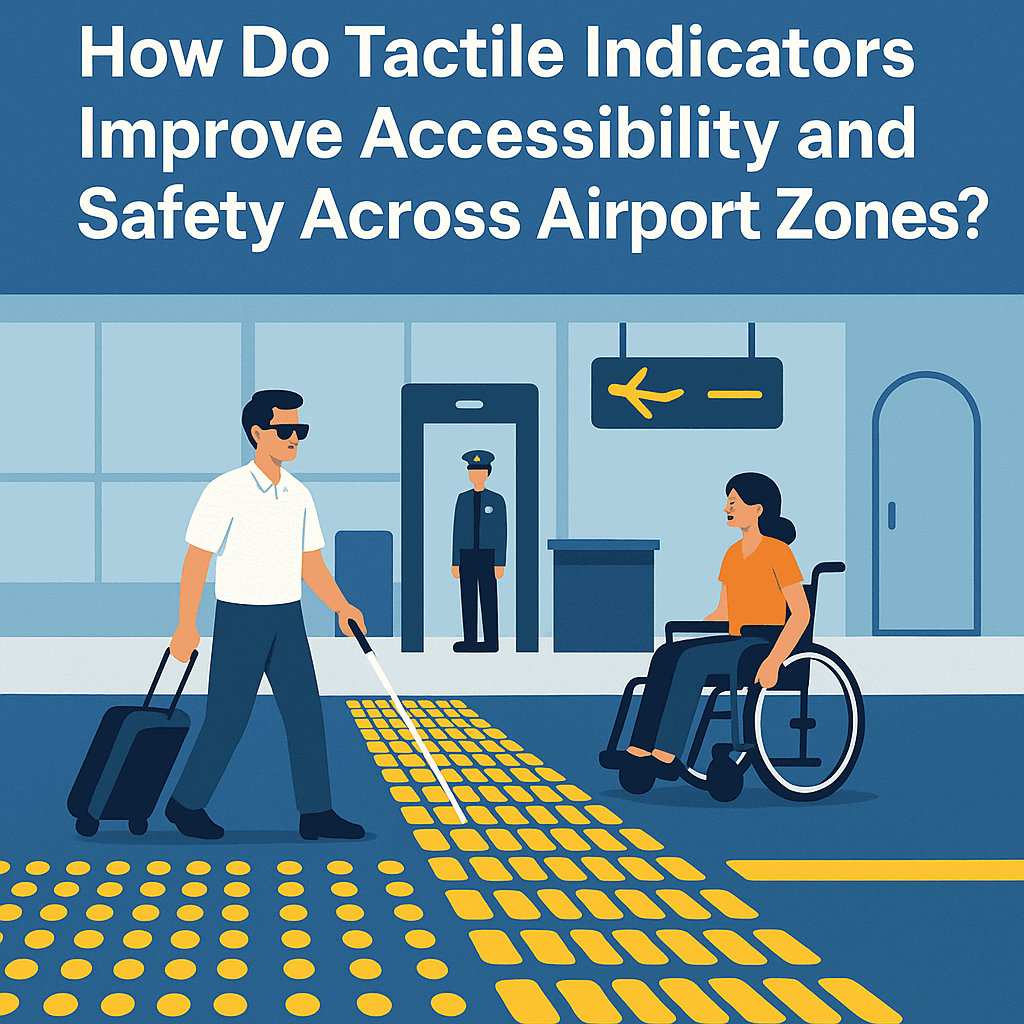 Tactile Indicators, Tactile indicators in airports