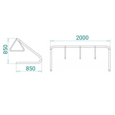 Triangular Loop Bike Parking Stand Manufacturer