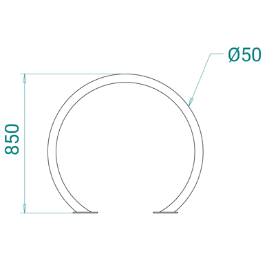 Round Top Surface Mounted Bicycle Stand