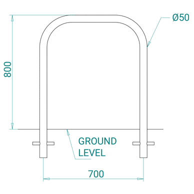 Rounded Square Below Ground Bike Rack Manufacturer