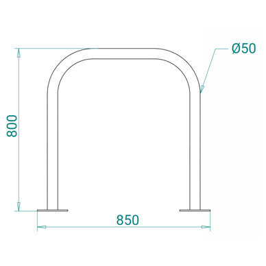 Rounded Square Surface Mounted Bicycle Rack
