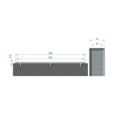 Tactile Strip with Plain Top
