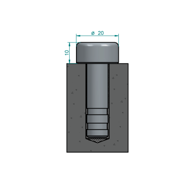 Stainless Steel Cylindrical Barrel Top Anti Skate Stud