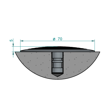 Stainless Steel Road Stud With Deep Concentric Rings