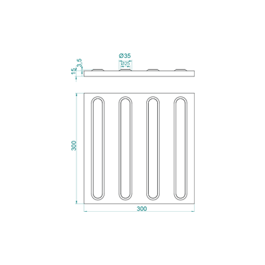 Porcelain Directional Tactile Tile
