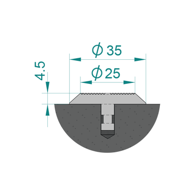 Tactile Stud with Concentric Rings