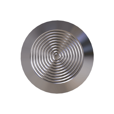 SS Flat Tactile Warning Stud with Concentric Rings