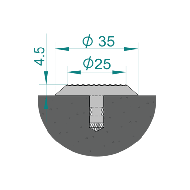 Tactile Stud with Crosshatch Pattern