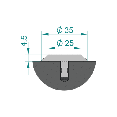 Tactile Stud With Plain Top