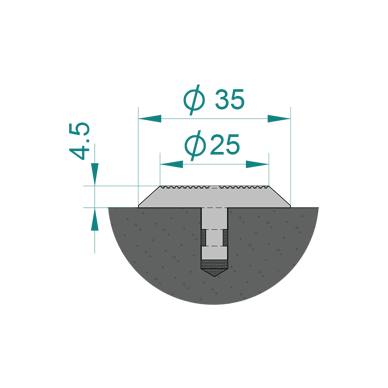 Tactile Warning Stud with Poly Insert