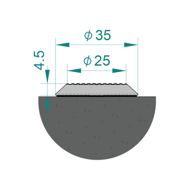 Self Adhesive Aluminium Tactile Stud