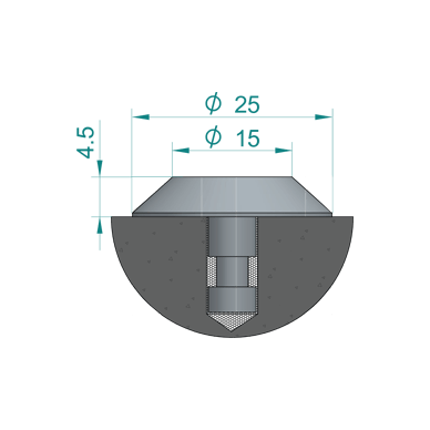 Tactile Positional Stud With Plain Top